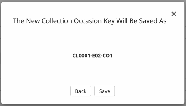 Client Data Edit Collection Occasion Key