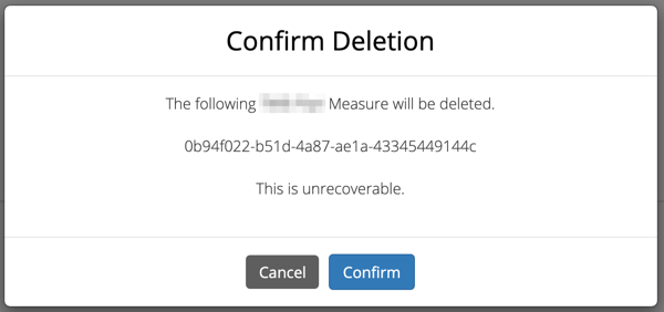 Client Measure Data Confirm Delete