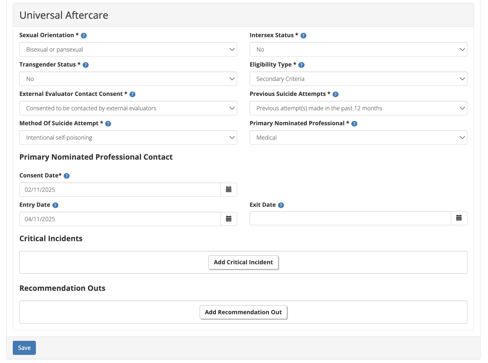Client Episodes Edit Details