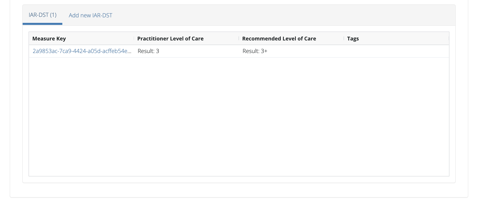 Client Intake Details Measure View