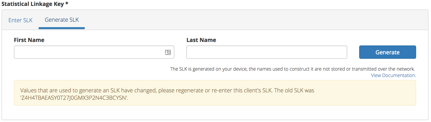 Client Data Generated Client SLK Edit