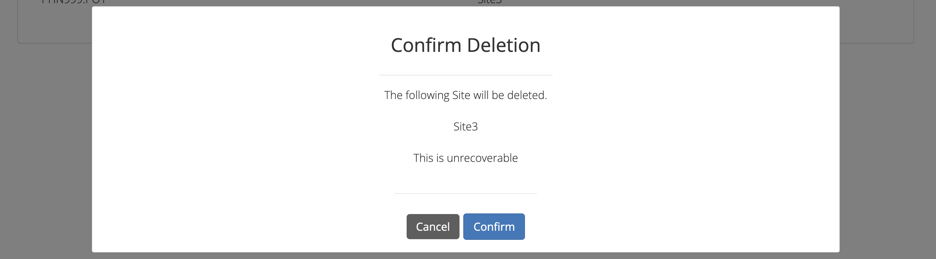 PMHC MDS Provider Organisation Delete Sites Confirm