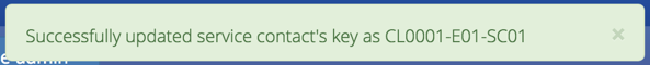 Service Contact Key Saved Successfully
